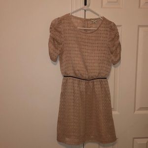 Blush Dress with Black Band